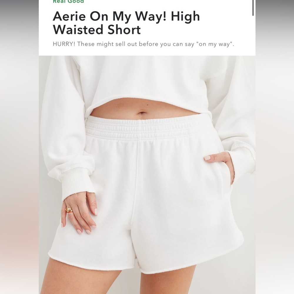 Aerie White On My Way Shorts